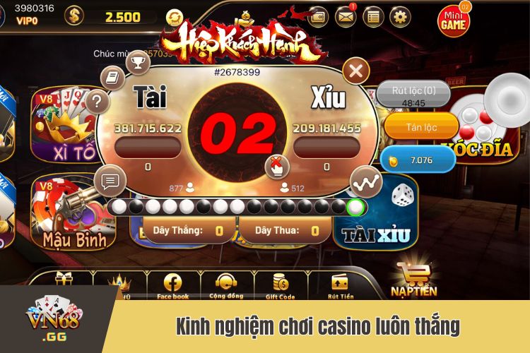 Kinh nghiệm chơi casino luôn thắng dành cho tân thủ 